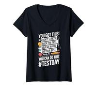 Women's Don't Stress Standardized Exams Teacher Motivation Prep V-Neck T-Shirt