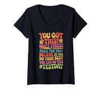 Women's Don't Stress Standardized Testing for Educator Exam Prep V-Neck T-Shirt