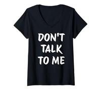 Womens Don't Talk to Me Antisocial Mood for Introverts Funny Saying V-Neck T-Shirt