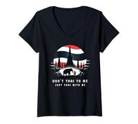 Womens Don't Thai to Me Just Thai with Me Thailand Khmer Conflict V-Neck T-Shirt