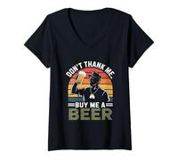 Womens Dont Thank Me Buy Me a Beer Veterans Day V-Neck T-Shirt
