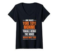 Womens Don't Waste Your Time On Me, I Miss You Funny Text V-Neck T-Shirt