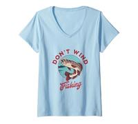 Womens Don't Wind, Funny Fishing V-Neck T-Shirt