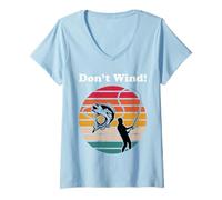 Womens Don't Wind, Funny Fishing V-Neck T-Shirt