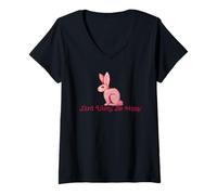 Women's Don't Worry be Hoppy Rabbit Nature Lovers V-Neck T-Shirt
