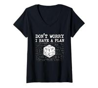 Womens Don't Worry I Have A Plan - RPG Tabletop Games D20 Tabletop V-Neck T-Shirt