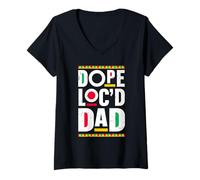 Womens Dope Loc'd Dad - Dreadlocks V-Neck T-Shirt