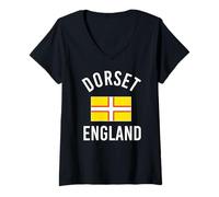 Womens Dorset England Flag V-Neck T-Shirt