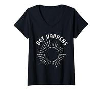 Womens Dot Happens Morse Code Design V-Neck T-Shirt
