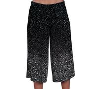Womens Dotted Wide Leg Culottes Shorts Ladies Palazzo Cropped Trousers Pants
