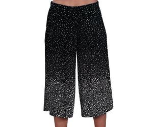 Womens Dotted Wide Leg Culottes Shorts Ladies Palazzo Cropped Trousers Pants