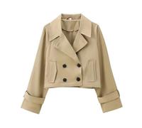 Women's Double Breasted Short - Suit Collar Jacket Coat, Fall Commuter Essential