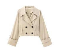 Women's Double Breasted Short - Suit Collar Jacket Coat, Fall Commuter Essential
