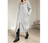 Women's Double-Opening Zip Up Hoodies Oversized Long Tunic Sweatshirts Casual 2026 Fall Winter Hoodie Jacket Coat