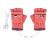 Women's Double - Sided USB Heated Gloves, Electric Thermal Gloves with Far Infrared Heating Pads, Rechargeable Winter Gloves for Typing Gaming Skiing, Knitted Wool Warm (Female GS92)