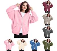 Womens Double Zipper Hooded Sweatshirt Full Zip Hoodie Jacket Ladies Drawstring Sweatshirts Long Sleeve Casual Hoody Tops Plain Sweater Activewear Running Jacket Workout Coat Y2K Hoodie with Pockets