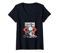 Women's Downtime Fears Me Reliability Engineer V-Neck T-Shirt
