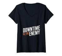Women's Downtime is The Enemy Maintenance Identity V-Neck T-Shirt