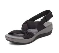 Women's Dr.Care Orthopedic Arch Support Reduces Pain Comfy Sandal, Orthopedic Sandals for Women Arch Support, Comfortable Good Arch Support Strappy Walking Sandals for Women (Black, 4.5)
