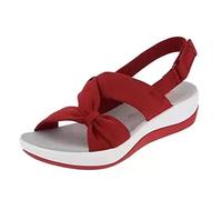 Women's Dr.Care Orthopedic Arch Support Reduces Pain Comfy Sandal, Orthopedic Sandals for Women Arch Support, Comfortable Good Arch Support Strappy Walking Sandals for Women (Red, 5.5)