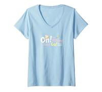 Women's Dr. Seuss Oh The Places You'll Go! Clouds V-Neck T-Shirt, Baby Blue, Medium