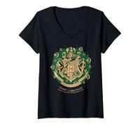 Womens Draco Dormiens Hogwarts Happy Christmas Magic V-Neck T-Shirt