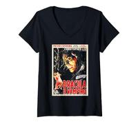 Women's Dracula Il Vampiro Italian Poster Christopher Lee Halloween V-Neck T-Shirt