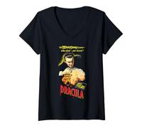 Womens Dracula Movie Release Poster Art Christopher Lee V-Neck T-Shirt