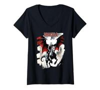 Womens Dracula Riding a Dragon Halloween Vampire Gothic Gift V-Neck T-Shirt