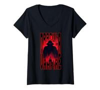 Womens Dracula Vampire Classic Horror Halloween Costume Gothic V-Neck T-Shirt
