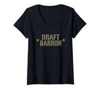 Women's Draft Barron Tshirt Men American Flag USA Military Anti War V-Neck T-Shirt