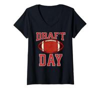 Womens Draft Day | Fantasy Football Party Season Vintage V-Neck T-Shirt