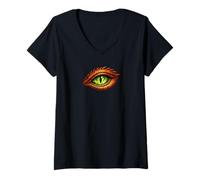 Women's Dragon Eye - The Original Fire-Dragon Emblem V-Neck T-Shirt