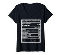 Womens Dragon Fruit Nutrition Facts Minimal Nerdy Foodie Design V-Neck T-Shirt