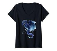 Women's Dragon Starry Night: A Cosmic Marvel V-Neck T-Shirt