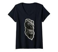 Womens Dragon & Tiger - Forces of Balance Chinese V-Neck T-Shirt