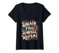 Womens Drain Fill Dwell Repeat - V-Neck T-Shirt