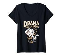 Women's Drama Since The 1930s Funny Vintage Flapper Design V-Neck T-Shirt