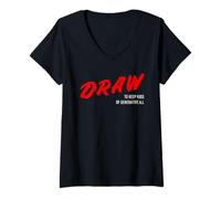 Women's Draw to Keep Kids Off AI Funny Artist Creative V-Neck T-Shirt