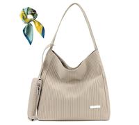 Women's Drawstring Striped Casual Shoulder Bag,Vegan Leather Large Capacity Purse,Top Rope Handle Totes for Work Daily
