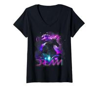 Women's Dream Unicorn Magical Space Nebula Art Galaxy Fantasy Design V-Neck T-Shirt