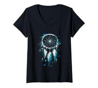 Women's Dreamcatcher Native American Pride Indian Tribe Artwork V-Neck T-Shirt