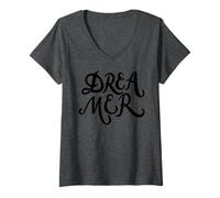 Women's Dreamer Spirit Momentum for Graduates and Creative Minds V-Neck T-Shirt