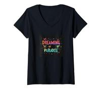 Womens Dreaming of Paradise Costume V-Neck T-Shirt