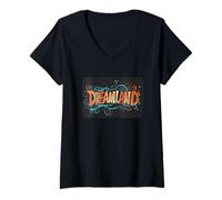 Womens Dreamland Adventures for a Sleepy Fantasy V-Neck T-Shirt