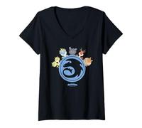 Womens DreamWorks Dragons Tiny Adventures Circle Emblem V-Neck T-Shirt