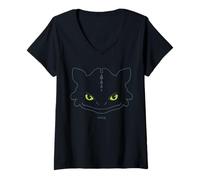 Womens DreamWorks Dragons Toothless Big Face V-Neck T-Shirt