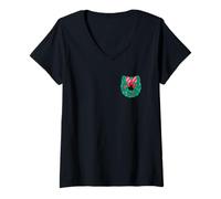 Womens DreamWorks Gabby’s Dollhouse Meowy Christmas Tree Dual Sided V-Neck T-Shirt
