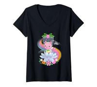 Womens DreamWorks Gabby’s Dollhouse The Movie Kitty Fairy Bloom V-Neck T-Shirt