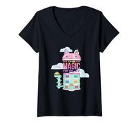 Womens DreamWorks Gabby’s Dollhouse The Movie Magic of Play V-Neck T-Shirt